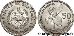 GUATEMALA 50 Centavos orchidée Monja Blanca 1962 