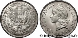 RÉPUBLIQUE DOMINICAINE 25 Centavos Centenaire de la restauration de la République 1963 