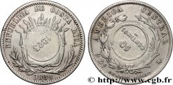 COSTA RICA 50 Centimos emblème surfrappe sur 25 Centavos 1889 1923 Heaton