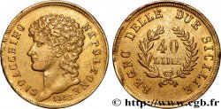 ITALY - KINGDOM OF NAPLES - JOACHIM MURAT 40 Lire or, rameaux courts 1813 Naples XF 
