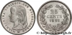 PAYS-BAS 25 Cents Wilhelmina 1897 Utrecht