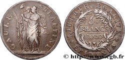 ITALY - SUBALPINE GAUL 5 Francs an 10 1802 Turin