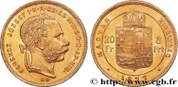 HONGRIE 20 Francs or ou 8 Forint, 1e type François-Joseph Ier 1877 Kremnitz