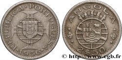 ANGOLA 2 1/2 Escudos emblème du Portugal 1956 Lisbonne TTB 