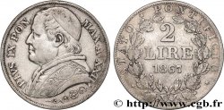 VATICAN ET ÉTATS PONTIFICAUX 2 Lire Pie IX an XXII 1867 Rome