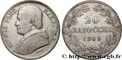 ITALIE - ÉTATS DU PAPE - PIE IX (Jean-Marie Mastai Ferretti) 20 Baiocchi an XX 1865 Rome