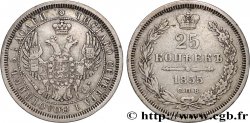 RUSSIA - NICOLA I 25 Kopecks  1855 Saint-Petersbourg