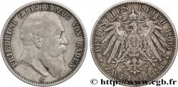 ALLEMAGNE - BADE 2 Mark Grand-Duché de Bade Frédéric / aigle impérial 1903 Karlsruhe - G