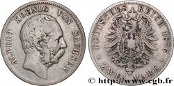 GERMANY - SAXONY 2 Mark - Royaume de Saxe Albert / aigle 1876 Dresde - E