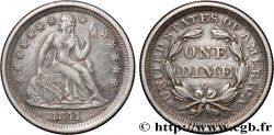 UNITED STATES OF AMERICA Dime Liberté assise variété avec draperie 1841 Nouvelle-Orléans