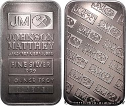 SILVER INVESTMENT Lingotin de 1 once - ARGENT 999 - JM Assayers Refiners n.d. s.l.