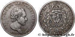 ITALIE - ROYAUME DE SARDAIGNE 5 Lire Charles Félix 1827 Gênes TTB 