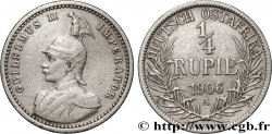 GERMAN EAST AFRICA - WILLIAM II 1/4 Roupie 1906 Berlin