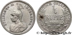 GERMAN EAST AFRICA 1/4 Rupie (Roupie) Guillaume II 1910 Hambourg