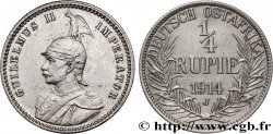 GERMAN EAST AFRICA 1/4 Rupie (Roupie) Guillaume II 1914 Hambourg