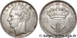 BELGIQUE 20 Francs Léopold III  1935  TTB 