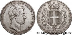 ITALIE - ROYAUME DE SARDAIGNE 5 Lire Charles Albert 1844 Gênes