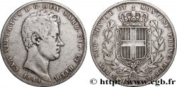 ITALIE - ROYAUME DE SARDAIGNE - CHARLES-ALBERT 5 Lire Charles Albert, roi de Sardaigne 1844 Turin