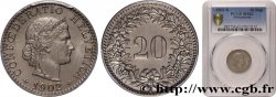 SUISSE 20 Centimes (Rappen) Helvetia 1902 Berne