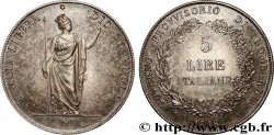 LOMBARDIE - GOUVERNEMENT PROVISOIRE 5 Lire 1848 Milan