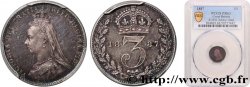 REINO UNIDO 3 Pence Victoria buste du jubilé Proof 1887  SC63 PCGS
