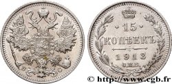 RUSSIE 15 Kopecks aigle bicéphale 1913 Saint-Petersbourg