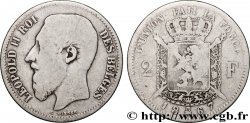 BELGIUM 2 Francs Léopold II légende française 1867 