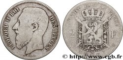 BELGIQUE 2 Francs Léopold II légende française 1867 