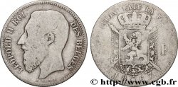 BELGIQUE 2 Francs Léopold II légende française 1867 