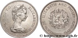 ROYAUME-UNI 25 New Pence (1 Crown) 25e anniversaire de mariage d’Elisabeth II 1972 