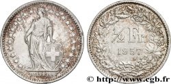 SUISSE 1/2 Franc Helvetia 1957 Berne - B