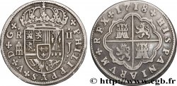 ESPAGNE 2 Reales frappe au nom de Philippe V 1718 Ségovie