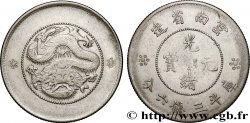 CHINE 50 Cents Province du Yunnan, désaxée à 3 heures 1911 