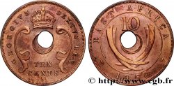 AFRIQUE DE L EST 10 Cents frappe au nom de Georges VI, trou décentré 1950 Londres TTB 