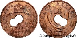 AFRIQUE DE L EST 10 Cents frappe au nom de Georges VI, monnaie trouée deux fois 1950 Londres TTB 