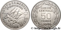 CAMEROUN Essai de 50 Francs Etat du Cameroun, commémoration de l’indépendance, antilopes 1960 Paris