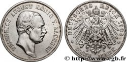 GERMANY - SAXONY 3 Mark Frédéric Auguste roi de Saxe 1909 Muldenhütten - E