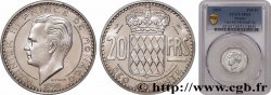 MONACO - PRINCIPAUTÉ DE MONACO - RAINIER III Essai de 20 Francs argent 1950 Paris SPL64 PCGS