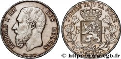 BELGIQUE 5 Francs Léopold II 1876 