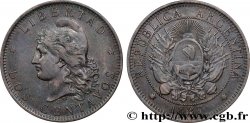 ARGENTINA 2 Centavos emblème / “Liberté” 1887 