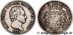 ITALY - KINGDOM OF SARDINIA - CHARLES-FELIX 5 Lire  1829 Turin