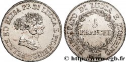 ITALIE - PRINCIPAUTÉ DE LUCQUES ET PIOMBINO - FÉLIX BACCIOCHI et ÉLISA BONAPARTE 5 Franchi - Moyens bustes 1805 Florence