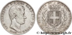 ITALY - KINGDOM OF SARDINIA 5 Lire Charles-Albert 1843 Gênes