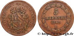 VATICAN AND PAPAL STATES 5 Baiocchi au nom de Pie IX an IV 1849 Rome