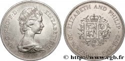 ROYAUME-UNI 25 New Pence (1 Crown) 25e anniversaire de mariage d’Elisabeth II 1972 