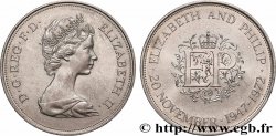 ROYAUME-UNI 25 New Pence (1 Crown) 25e anniversaire de mariage d’Elisabeth II 1972 