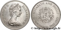 ROYAUME-UNI 25 New Pence (1 Crown) 25e anniversaire de mariage d’Elisabeth II 1972 