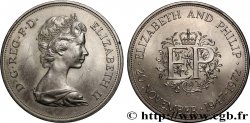 ROYAUME-UNI 25 New Pence (1 Crown) 25e anniversaire de mariage d’Elisabeth II 1972 