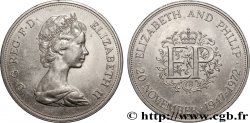 ROYAUME-UNI 25 New Pence (1 Crown) 25e anniversaire de mariage d’Elisabeth II 1972 