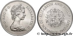ROYAUME-UNI 25 New Pence (1 Crown) 25e anniversaire de mariage d’Elisabeth II 1972 